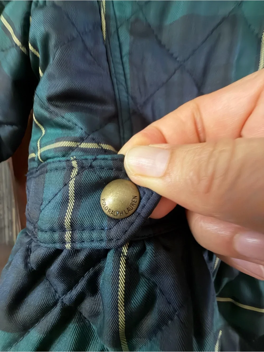 Ralph Lauren Quilted Plaid Infant Jacket - Green/Blue Size 12 Months